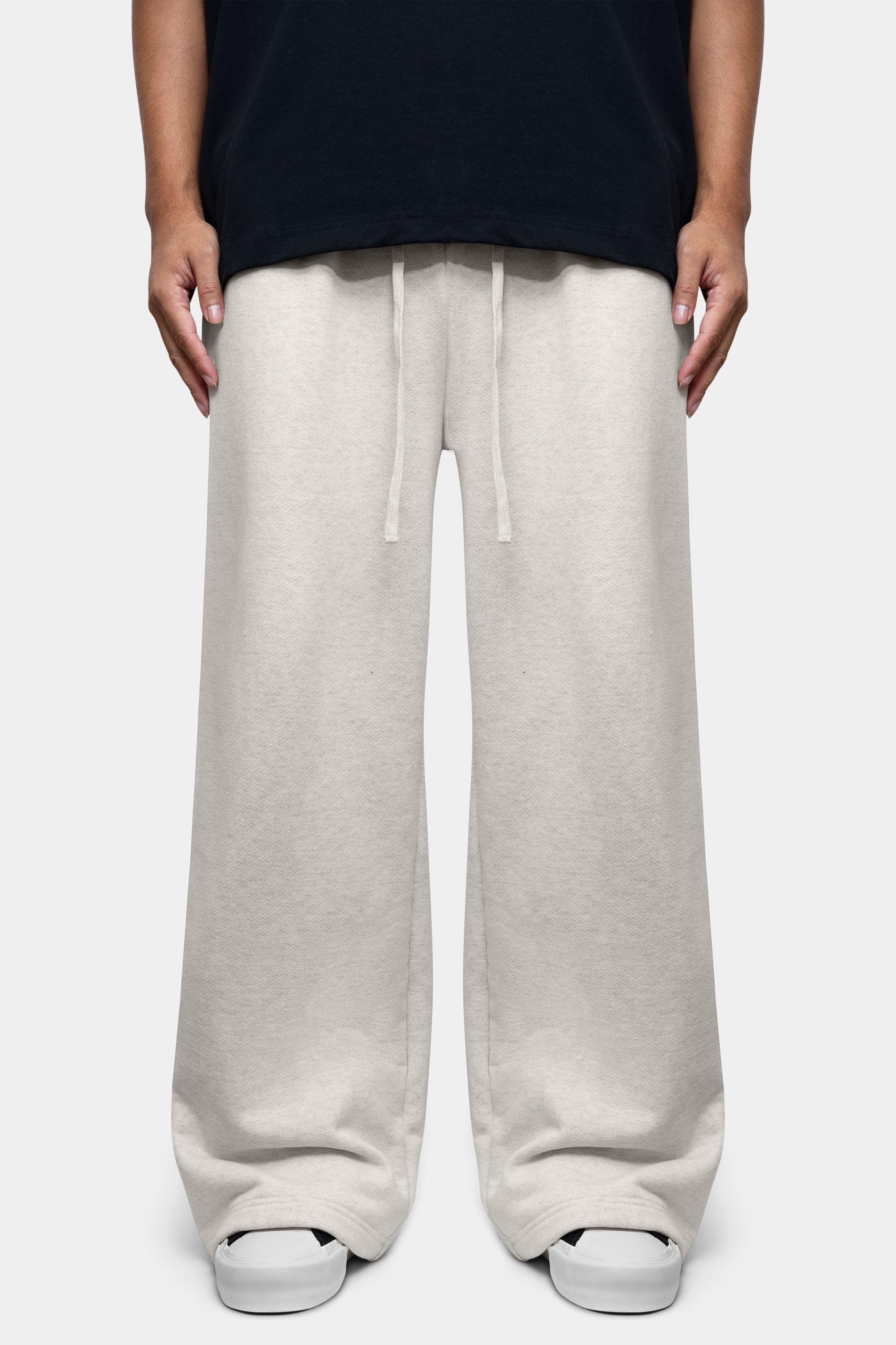 OATMEAL BAGGY TERRY SWEATPANTS